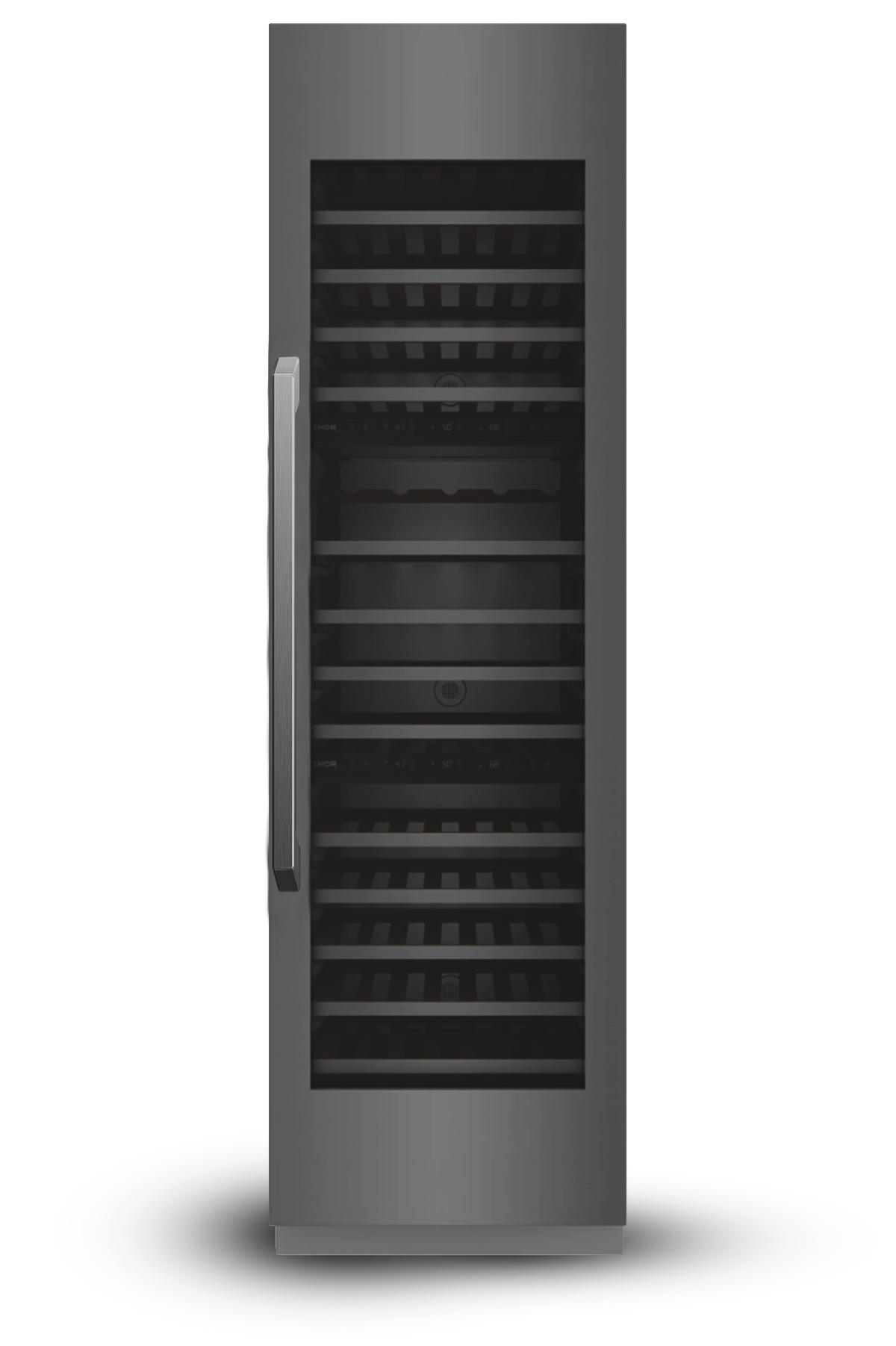 24" Three Zone Built-In Wine Refrigerator Column - Black Stainless Steel