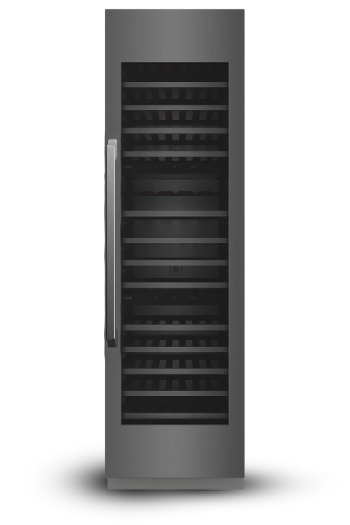 24" Three Zone Built-In Wine Refrigerator Column - Black Stainless Steel