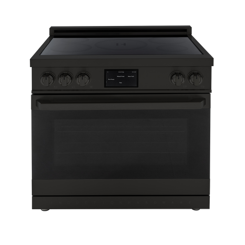 36″ Professional Induction Range – Black Stainless