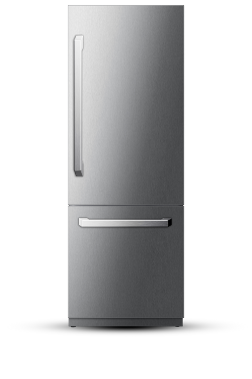 30" Built-In Refrigerator and Freezer With Ice-Maker and Water Dispenser - Stainless Steel