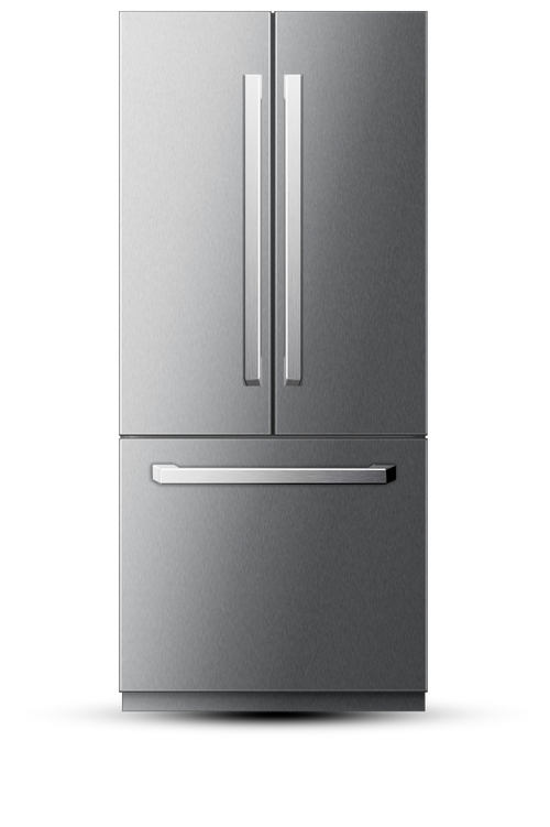 36" French Door Built-In Refrigerator with Freezer, Ice-Maker and Water Dispenser - Stainless Steel